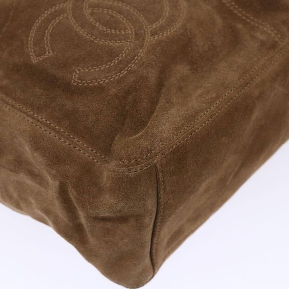 CHANEL Tote Bag Suede Brown CC Auth - Picture 11 of 15